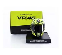 Véhicule miniature de collection - MINICHAMPS - AGV Casque Rossi MotoGP Test Sepang 2013 - Échelle 1/10 - Noir/Jaune/Argent