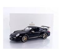 Véhicule miniature de collection - NOREV - Porsche 911 GT3 RS (2009) - Échelle 1/18 - Noir/Or métallisé - Réf. 187563