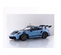 Véhicule miniature de collection - NOREV - Porsche 911 GT3 RS Weissach Pack 2022 - Échelle 1/18 - Bleu clair - Réf.187367