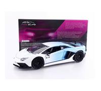 Véhicule miniature - Lamborghini Aventador SV - 1/24 - Blanc/Bleu - Jada Toys