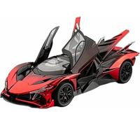 Véhicule miniature métal moulé sous pression l'épour chelle 1:24 réplique la supercar Apollo Evo alliage avec portes entièrement ouvrantes effets sonores lumineux fonction rétrofriction(Red and Black)