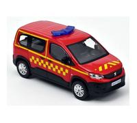 Véhicule miniature - PEUGEOT - Rifter 2019 - Pompier - Décoration latérale à damier - Échelle 1/43