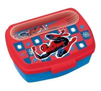 Vehicule Porteur Tataway Boîte à Sandwich Rouge Marvel pour Enfants en Plastique Spiderman Spiderman avec Cuillère et Fourchette