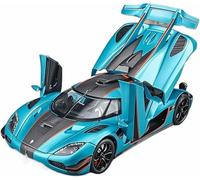 Véhicule pour Miniature métal moulé sous Pression l'épour Chelle 1:24 pour Koenigsegg One Supercar Voiture Alliage pour modèle réduit avec Son lumière véhicule Statique rétrofriction(Bleu)
