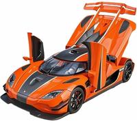 Véhicule pour Miniature métal moulé sous Pression l'épour Chelle 1:24 pour Koenigsegg One Supercar Voiture Alliage pour modèle réduit avec Son lumière véhicule Statique rétrofriction(Orange)