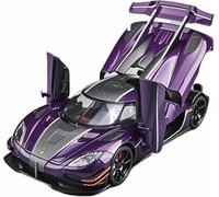 Véhicule pour Miniature métal moulé sous Pression l'épour Chelle 1:24 pour Koenigsegg One Supercar Voiture Alliage pour modèle réduit avec Son lumière véhicule Statique rétrofriction(Violet)