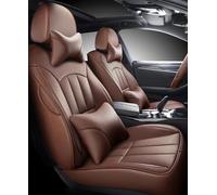 VéHicule Protection Tapis Housse Siège Voiture En Cuir Personnalisée Pour Ford Pour Focus 2 1 3 MK3 Pour Mondeo MK4 Pour Fiesta MK7 Pour Kuga Housse Couvre Sieges(Brun)
