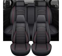 VéHicule Protection Tapis Housses Siège Voiture Universelles Cuir Pour Q2 Pour Ford Pour Fusion Pour Nivus Pour Kia Pour Sportage 3 Housse Couvre Sieges(Noir rouge)
