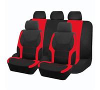 VéHicule Protection Tapis Housses Siège Voiture Universelles Tissu avec Airbag Éponge Compatible La Plupart des SUV Camion Van Housse Couvre Sieges(Red 5 Seat)