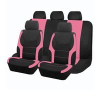 VéHicule Protection Tapis Housses Siège Voiture Universelles Tissu avec Airbag Éponge Compatible La Plupart des SUV Camion Van Housse Couvre Sieges(Pink 5 Seat)