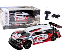 Vehicule radiocommande Leantoys Voiture de sport RC 1:16 Drift Roues interchangeables Blanc et Rouge