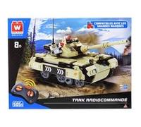 Wise Block Petits Blocs à Construire Télécommande Militaire Tank Véhicule de Construction STEM Jouets de Construction pour Les Enfants de 8+ (505 Pcs), Beige