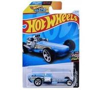 Vehicule rockin railer 1:64 bleu - hot wheels let's race - dragster pour piste et circuit - set voiture de course + carte Bleu