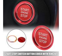 Véhicule Start Stop Interrupteur Decoration Bouton Couverture avec Anneau Kit Rouge