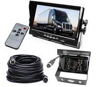 Véhicule stationnement caméra Système, 18leds Etanche Vision Nocturne Caméra de recul avec 10m 4 Broches Aviation câble +12V-24V 7" HD TFT LCD Voiture Moniteur pour Camion Bus RV Remorque