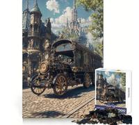 Véhicule Steampunk dans Un Paysage Urbain orné Puzzle de 1000 pièces pour Adolescents Jeu Intelligent pour Partager Un Moment de complicité Assemblage d'une œuvre d'art 50x75cm
