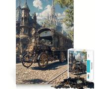 Véhicule Steampunk dans Un Paysage Urbain orné Puzzle de 1000 pièces pour Adolescents Jeu Intelligent pour Partager Un Moment de complicité Assemblage d'une œuvre d'art 50x75cm