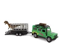 Véhicule tout-terrain - KIDS GLOBE - 520178 - Vert et Noir - Remorque avec Dinosaure - Pullback 29 cm