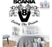 Véhicule Voiture Stickers muraux Scania Vivre Le rêve V8 Svempra s Vinyle Pépinière Autocollants muraux de Décoration de Chambre Adolescent42x34cm