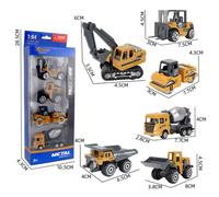 Véhicules de chantier, pelleteuse en métal et plastique, jouet pour enfants de 3 ans, coffret cadeau 6 pièces YYV
