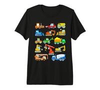 Véhicules de Construction Enfant Vehicule Chantier Camion T-Shirt Haut de Gamme