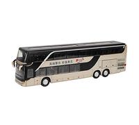 Véhicules électriques à Deux étages 1:32, Jouets de Bus en Métal, Ensemble de Voitures, Modèle de Bus de Ville, avec Musique Légère, pour Enfants (Or)