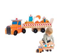 Véhicules en Bois - Camion d'apprentissage des Sciences, Technologie, Ingénierie et Mathématiques - Engins de Construction en Bois,pour Maison Salle de Jeu Garderie Maternelle Garçons et Filles