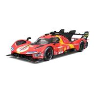 Bburago - Ferrari 499P LMH 24H Le Mans Champion 2024#50 1:18, Réplique Diecast Gagnante, Portes Ouvrables, Direction, Licence Ferrari, Âge Recommandé 14+