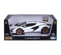 Véhicules Miniatures Die Cast 1/18 Lamborghini Sian Hybride - Blanche Et Noire
