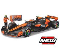 Véhicules miniatures Die Cast 1/24 RACING - McLaren MCL38 SF 2024 + figurine pilote #Norris