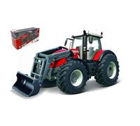 Véhicules Miniatures Die Cast 1/43 Collection Ferme - Tracteur Avec Chargeuse Massey Fergusson À Friction