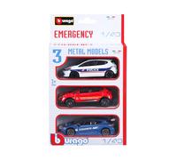 Véhicules Miniatures Die Cast 1/43 Emergency - Pack De 3 Véhicules D'intervention Belges