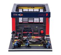 Véhicules miniatures Die Cast 1/43 FORMULE 1 Pit stop (figurines mécaniciens + stand + accessoires) - Red Bull #Verstappen