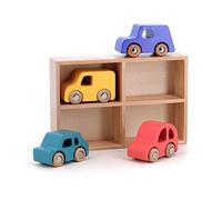 Véhicules miniatures en bois - Vilac - Coffret de 4 voitures City - Colorées - À partir de 3 ans - Intérieur