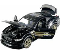 Véhicules Miniatures métal moulé sous Pression l'épour Chelle 1:32 pour Ford pour Mustang Shelby GT500 modèle réduit Alliage avec Effets sonores Lumineux dynamiques Ornements(Noir)