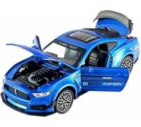 Véhicules Miniatures métal moulé sous Pression l'épour Chelle 1:32 pour Ford pour Mustang Shelby GT500 modèle réduit Alliage avec Effets sonores Lumineux dynamiques Ornements(Bleu)