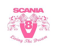Véhicules Voitures Scania Dream Come True V8 Svempra Stickers sculptés 34x41.3cm Installation facile Rose