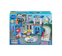 VTech - Tut Tut Bolides Série Pro, Super Poste de Police Interactif avec Voiture Chris Lieutenant de Police, Circuit Voitures, 3 Zones Magiques, Cadeau Enfant de 2 Ans à 6 Ans - Contenu en Français