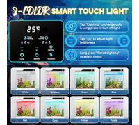 Vehipa Petit Aquarium 25L, Aquarium Complet Débutant avec Distributeur Automatique de Nourriture, humidificateur, Pompe silencieuse 4 en 1, Affichage de la température et éclairage réglable