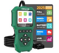 VEHLIVE Outil de mesure de diagnostic de système de moto, scanner OBD2 avec test de tension, lecteur de code défaut de moto avec test rapide compatible avec Yamaha, Honda, Kawasaki, Generation, KYMCO