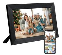 Veidoo Cadre Photo Numérique WiFi, Écran Tactile 10 Pouces, 32 Go Mémoire, Rotation Auto, Musique/Vidéo/Calendrier/Horloge, Partagé Via APP Frameo, Cadeau pour la Famille (Noir)
