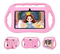 Veidoo Tablette Android 7 Pouces,2Go RAM 32Go ROM, WiFi, Écran HD, Application Préinstallée avec Contrôle Parental, Jeux, Étui Éducative pour Enfants (Rose)
