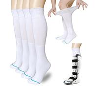 VEIGIKE Lot de 4 paires de chaussettes orthopédiques pour bottes de marche orthopédiques - Blanc - 2 paires - 2 paires - Unisexe