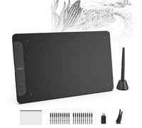 VEIKK VK1060PRO V2 Grande tablette à dessin 25,4 x 15,2 cm avec 2 molettes de défilement, 6 touches express, stylet P05 sans batterie (8192 niveaux de pression), compatible avec