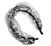 Veil Headband - Mesh Pearl Hair Accessory, Retro Fashion Headpiece Style