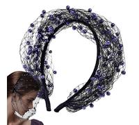 Veil Headband - Mesh Pearl Hair Accessory, Retro Fashion Headpiece Style