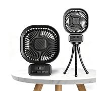 Veiliss Ventilateur de bureau avec support amovible, ventilateur de poussette pour bébé, ventilateur de table turbo pour chambre à coucher avec lampe de bureau, tête oscillante à 270°, affichage