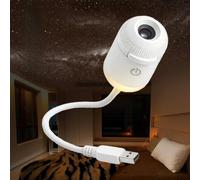 Veilleuse 2 en 1 avec projecteur rotatif à 360° et intensité variable avec films de projection interchangeables, projecteur LED USB ciel étoilé Voie lactée Lumière d'ambiance pour chambre à coucher
