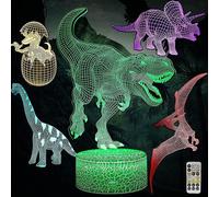 Veilleuse 3d À 5 Motifs De Dinosaures Avec 7 Options De Couleurs Et Télécommande - Parfait Pour Les Chambres D'enfants !