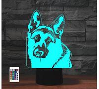 Veilleuse 3D avec télécommande pour chiot - 16 couleurs - Illusion de veilleuse en acrylique LED Lampe de chevet pour chambre d'enfant Décoration de bureau Cadeau d'anniversaire